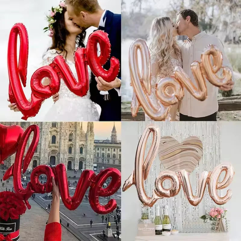 LOVE Letter Foil Mylar Balloon for Wedding Valentine's Day Anniversary Birthday Party Decor Background Arch wreath DIY Supplie