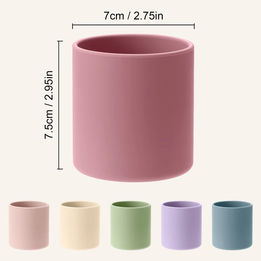 Color Kids 1PCS Food Grade Silicone Baby Training Cup BPA Free Infant Self Feeding Drinking Beginner Open Mouth Design Cup