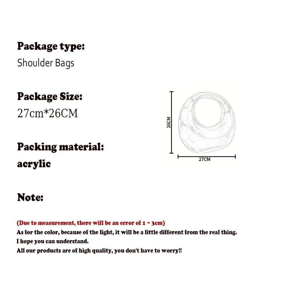 Women Bags Luxury Designer Handbags Acrylic HighQuality Fashion Personality Handbag Dresses Suitcase Clear Beach Makeup Bag 2024