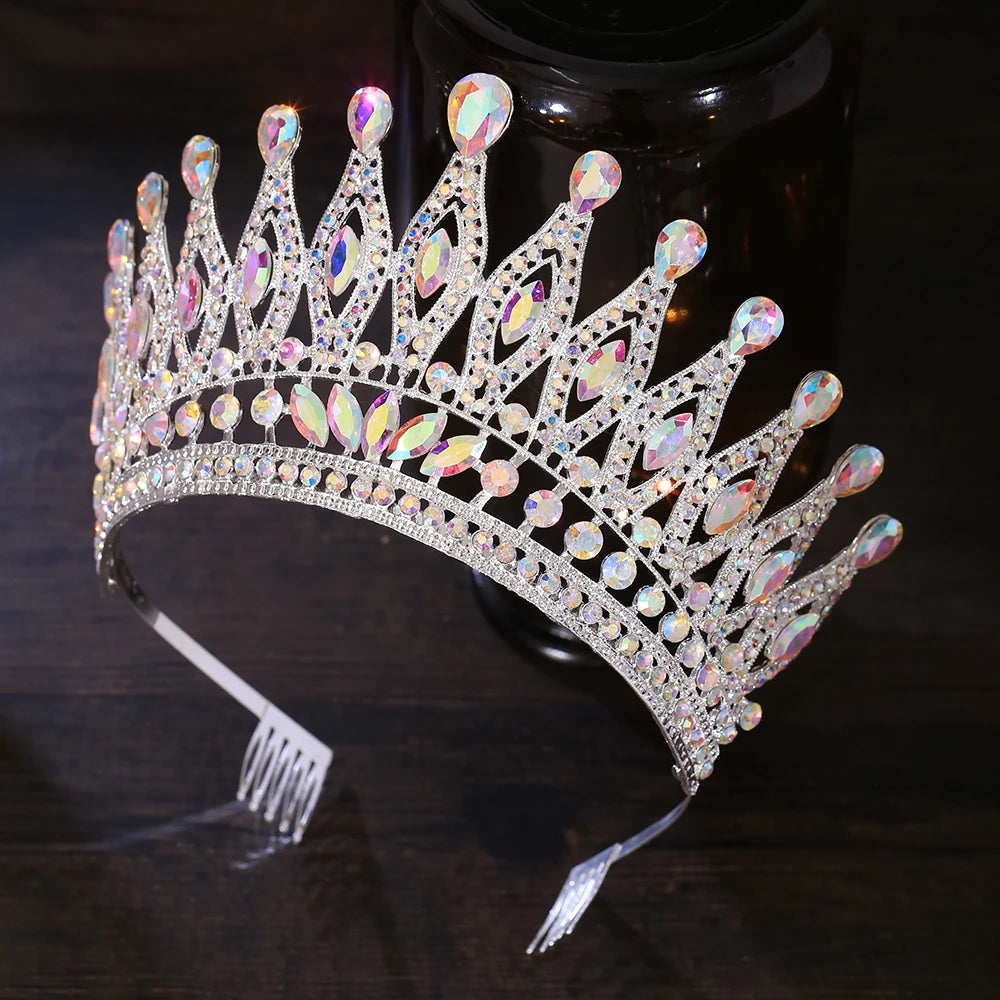 Tiara Crown for Women Girls, Wedding Tiara for Bride, Princess Hair Accessories for Birthday Prom Party Quinceanera