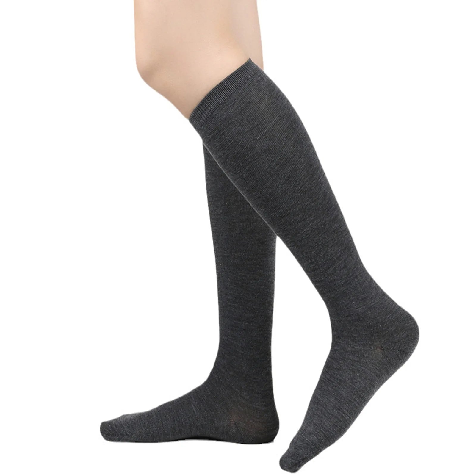 Solid knee length socks women's striped Lolita warm hip-hop sports socks  Harajuku socks JK white sock