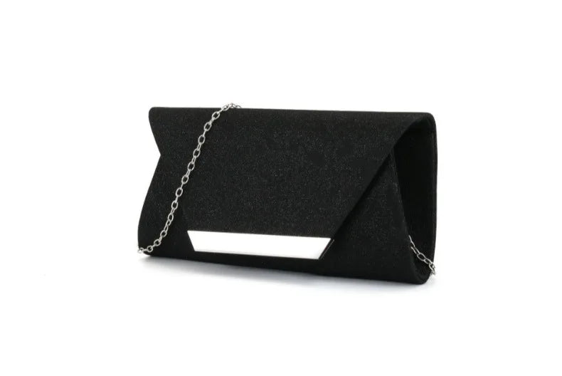 Glitter Clutch Shiny Evening Bags For Women Formal Bridal Wedding Clutch Purse Prom Cocktail Party silver Envelope Chain Bag