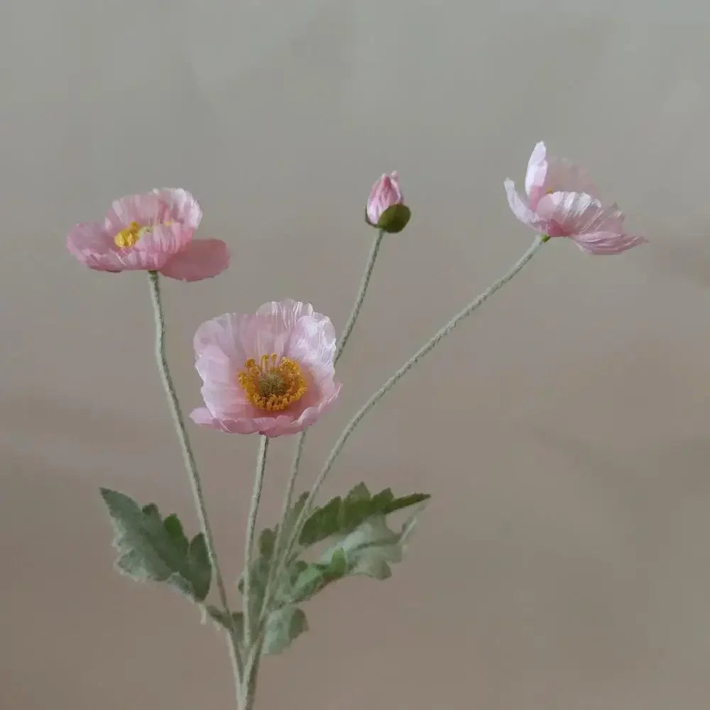 Artificial Flowers Fake Poppy Silk Flowers Long Stem Housewarming Garden Table Wedding DIY Party Wedding Bridal Bouquet Decor