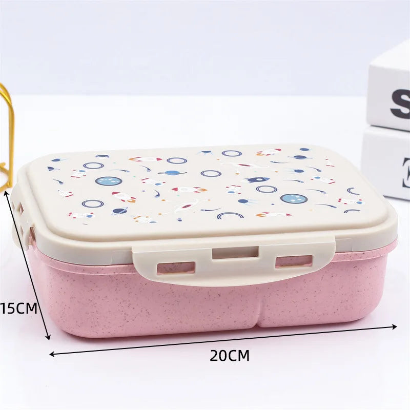 DIY Customized Lunch Box for Kids School Children Name LOGO Cartoon Pattern Cute Picture Photo with Spoon Fork Eco Material Gift