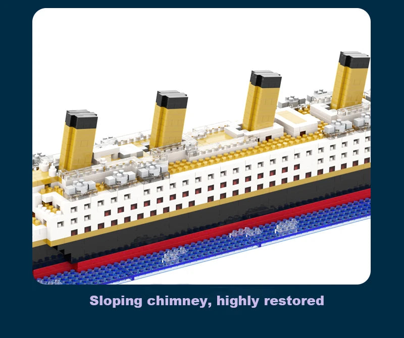 Small Particle Building Block Assembly Toy Titanic Giant Boy Girl Puzzle Cruise Ship Brick Model Kit Desltop Birthday Gift Child