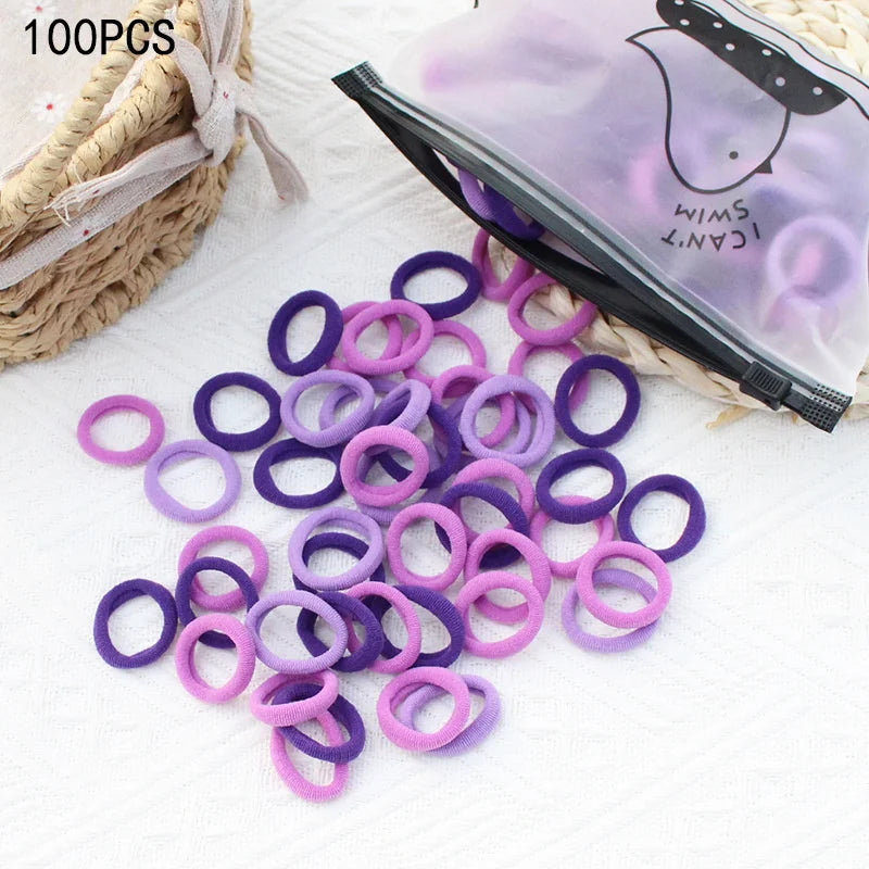 20/50Pcs/Set Girls Colorful Nylon Small Elastic Hair Bands Kids Cute Bow Hair Bands Ponytail Holder Headband Hair Accessories