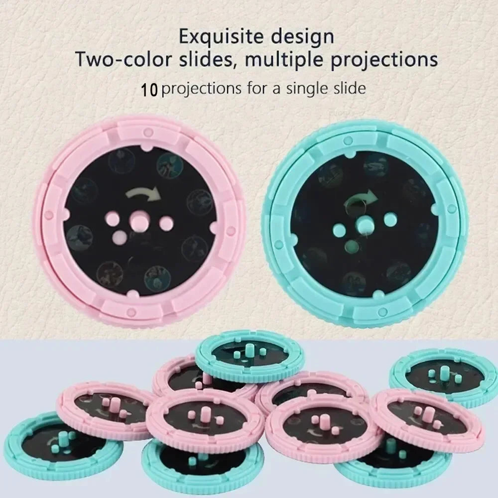 Kids Projector Flashlight with 10 Cards 80 Images Cartoon Night Light Projector Toy for Kids Bedtime Story Education Gift