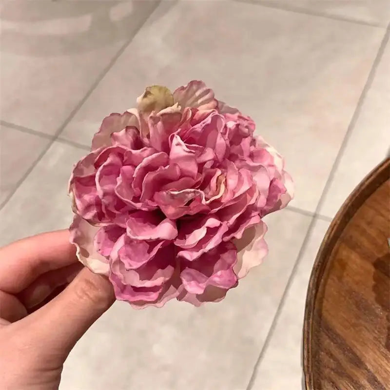Rose Flower Hair Clips For Women Girls Artificial Floral Barrette Red Pink Handmade Hairpin Wedding Bridal Hair Accessoies