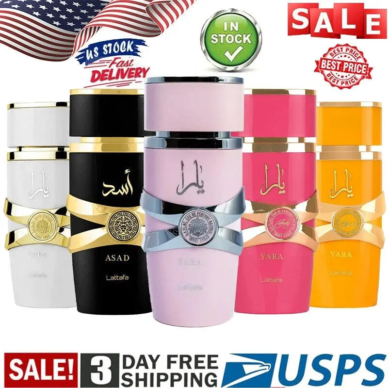 Lattafa Yara Candy Eau de Parfum EDP Spray for Women 3.4 oz/100 ml Pink Yara, Yara Moi, Yara Tous,Yara Candy,Asad, Asad Zanzibar