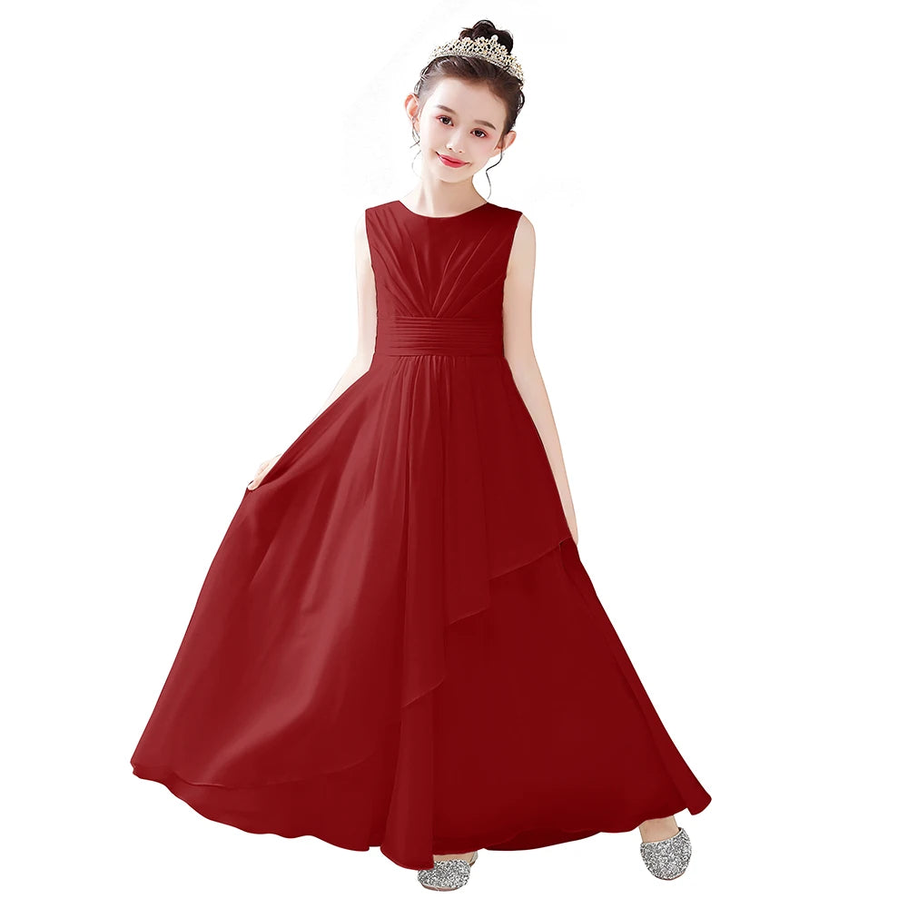 Dideyttawl Customized Chiffon Flower Girl Dress For Wedding Party First Communion 2025 Little Bride Gowns Junior Bridesmaid