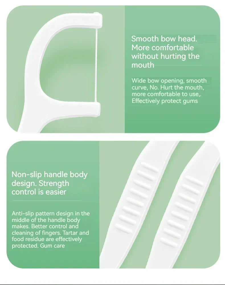 Dental Floss Stick High Tension Smooth Disposable Toothpick with Portable Floss Box for Teeth Care