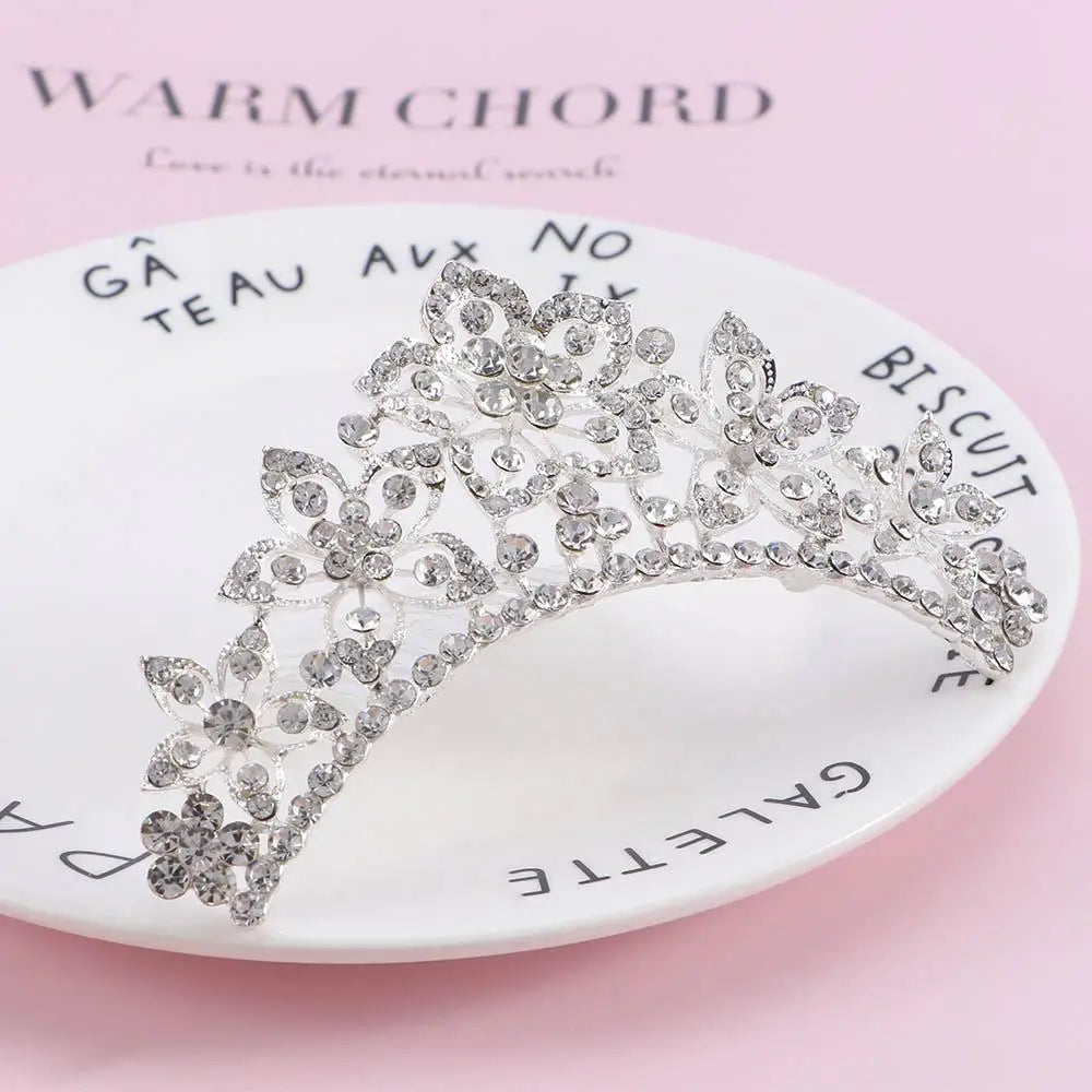 Bridal Stylish Tiara Shiny Crown Sweet Hair Comb Wedding  Jewelry Fashion Accessories Hair  Styling Accessories Headwear