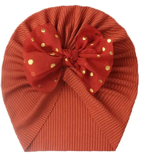 Cute Bow Baby Turban Hat Soft Elastic Kids Beanie Spring Summer Breathable Solid Color Baby Girl Bonnet Hats for Newborn Infant