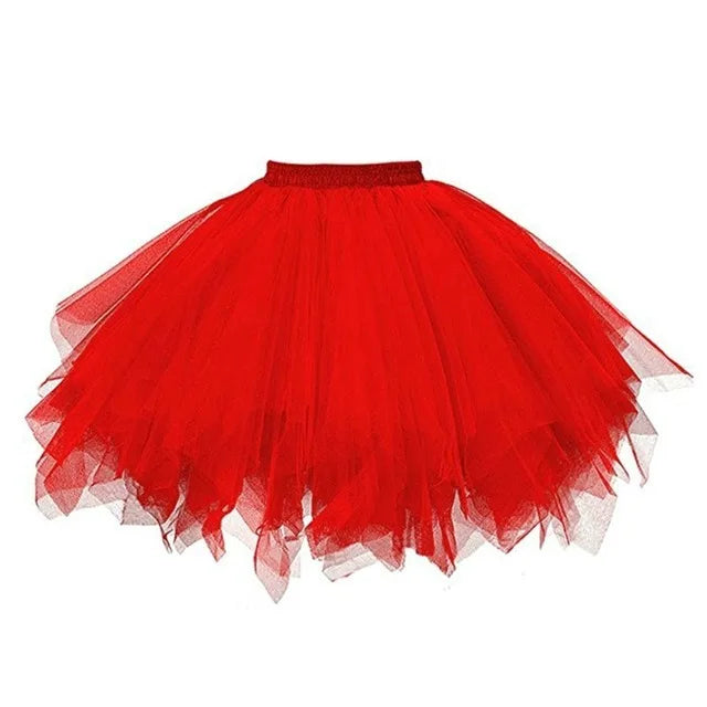 Women's Tutu Skirt 50s Rockabilly Petticoat Ballet Underskirt Elastic High Waist Ballet Skirt Dance Dress Costume Party Skirt