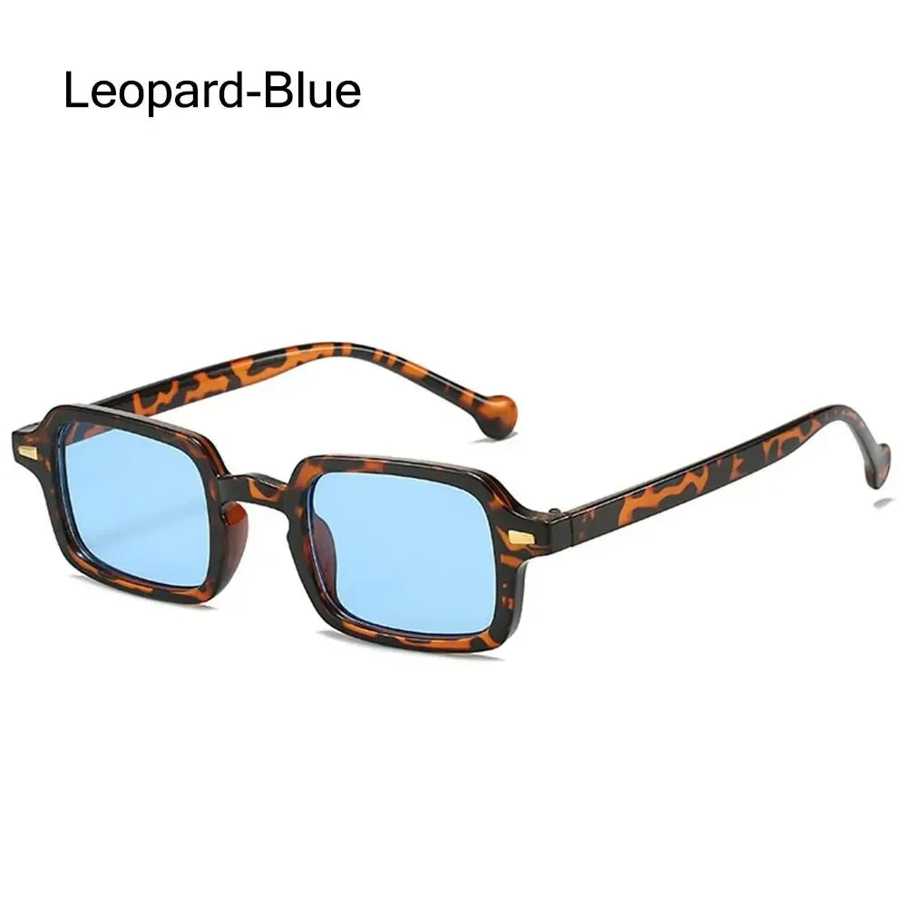 Sun Glasses Casual Men UV400 Protection Rivets Decoration Vintage Women Rectangle Luxurious