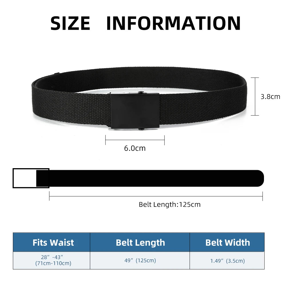 New Men Belt New Fashion Unisex Waist Belt Jeans Male Casual Luxury Canvas 3.8cm Webbing Waistband Ceinture Femme