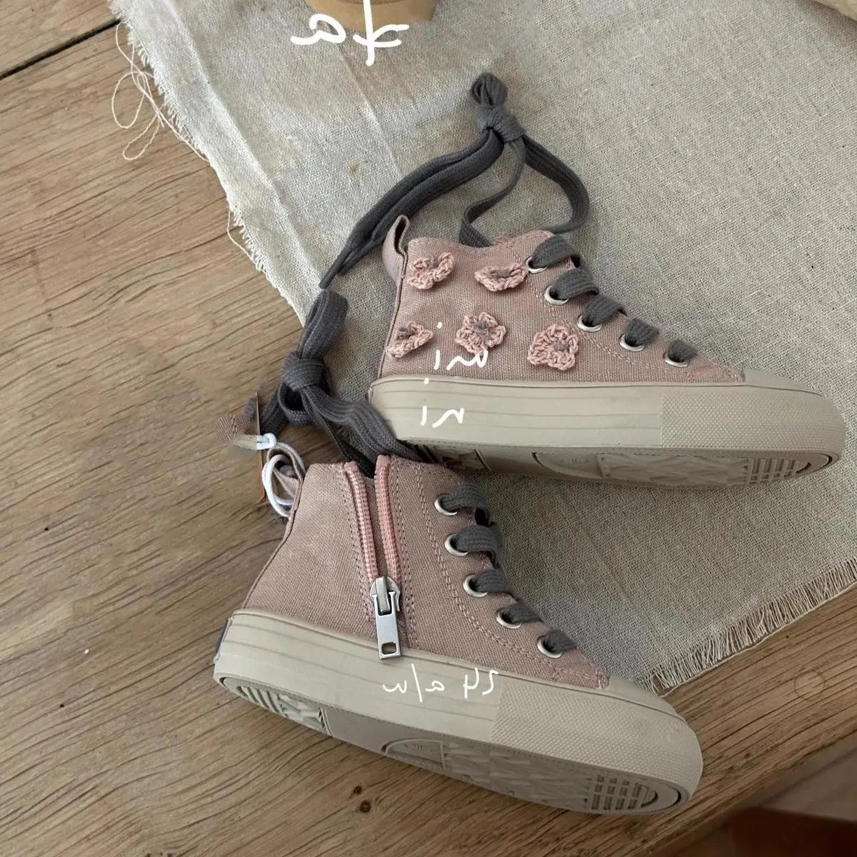 Children High Top Canvas Shoes Baby Soft Casual Shoes Boys Girls Fashion Anti-slip Side Zip Sneakers