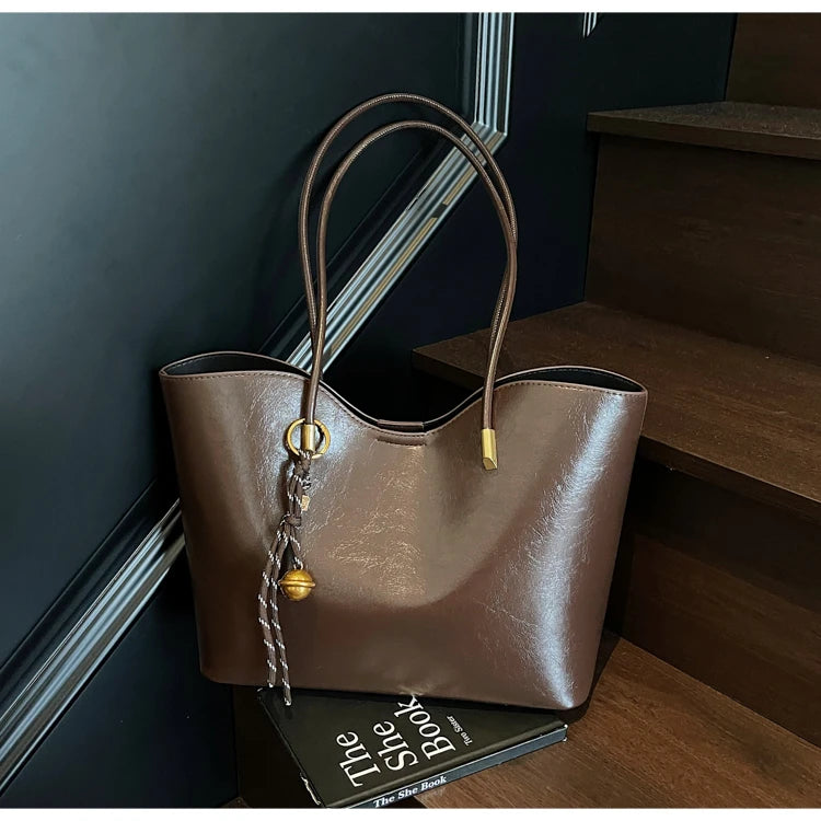 2025 Fashion Tote Bags for Women Versatile Commuting Women's Handbags PU Hasp Large Capacity Shoulder Bags High Quality