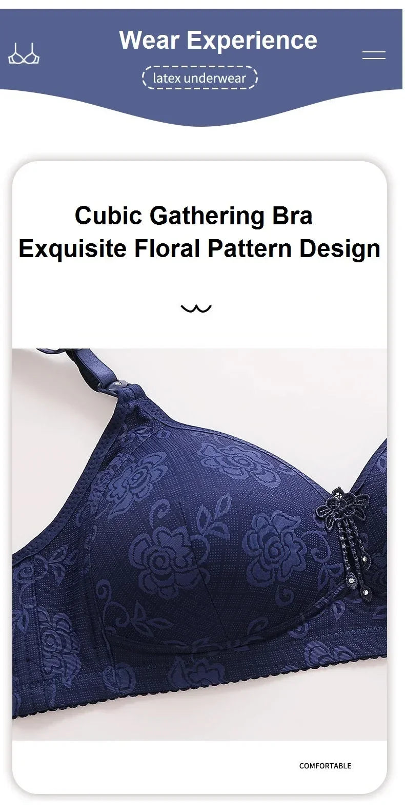 New Women Mom Bra Large Size Thin Cup Elderly Women Female Full-cup Brassiere Non-magnetic Non-steel Ring Ladies Mom Underwear