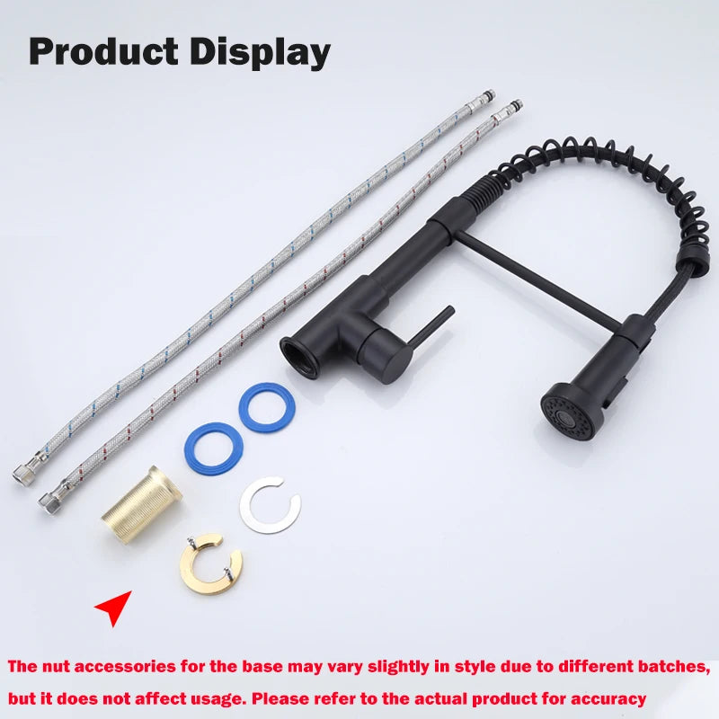 Kitchen Pull Down Spring Sink Faucet 360 Rotation Hot Cold Mixer Tap