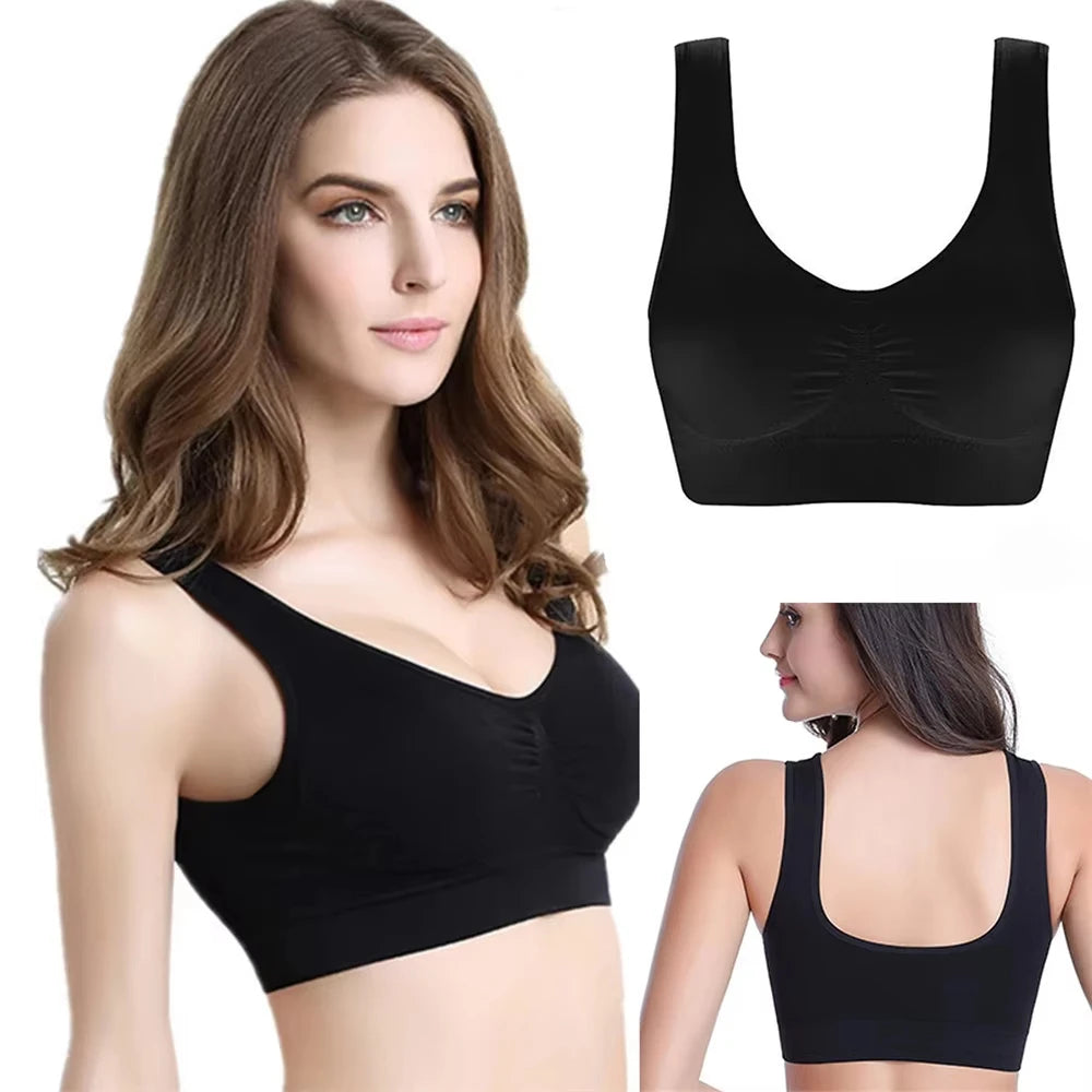 Women's Seamless Bra, Suspender, Tank Short Top, Solid Color, Sports Gym, Running, Fitness, Yoga