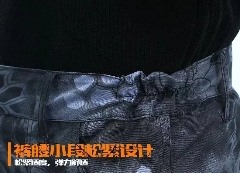 Black Python Pattern Wear-resistant Overalls Labor Insurance Cloth Uniform Men's Soft Tracksuit Outdoor Suit Designer Clothes