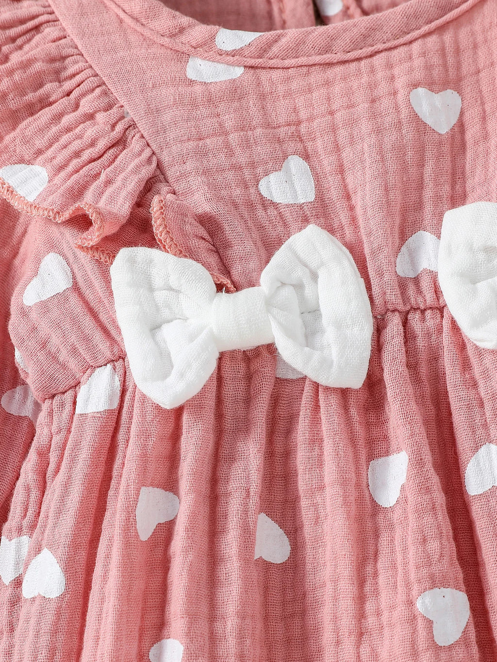 Baby Girl's All Seasons Long Sleeve Print Floral With Bow Daily Jumpsuit For Newborn-6M Clothes +Headband