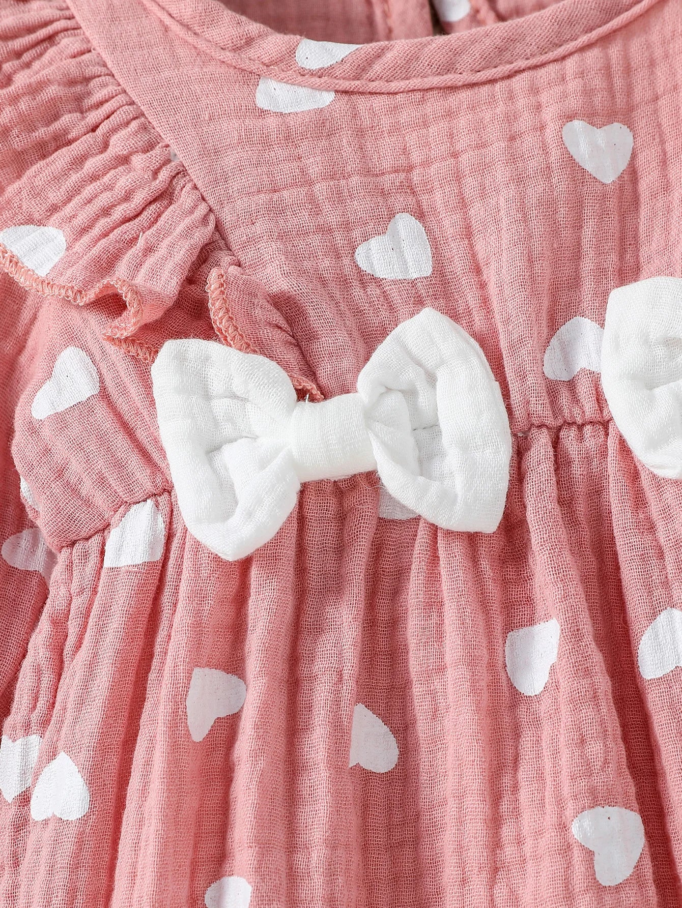 Baby Girl's All Seasons Long Sleeve Print Floral With Bow Daily Jumpsuit For Newborn-6M Clothes +Headband