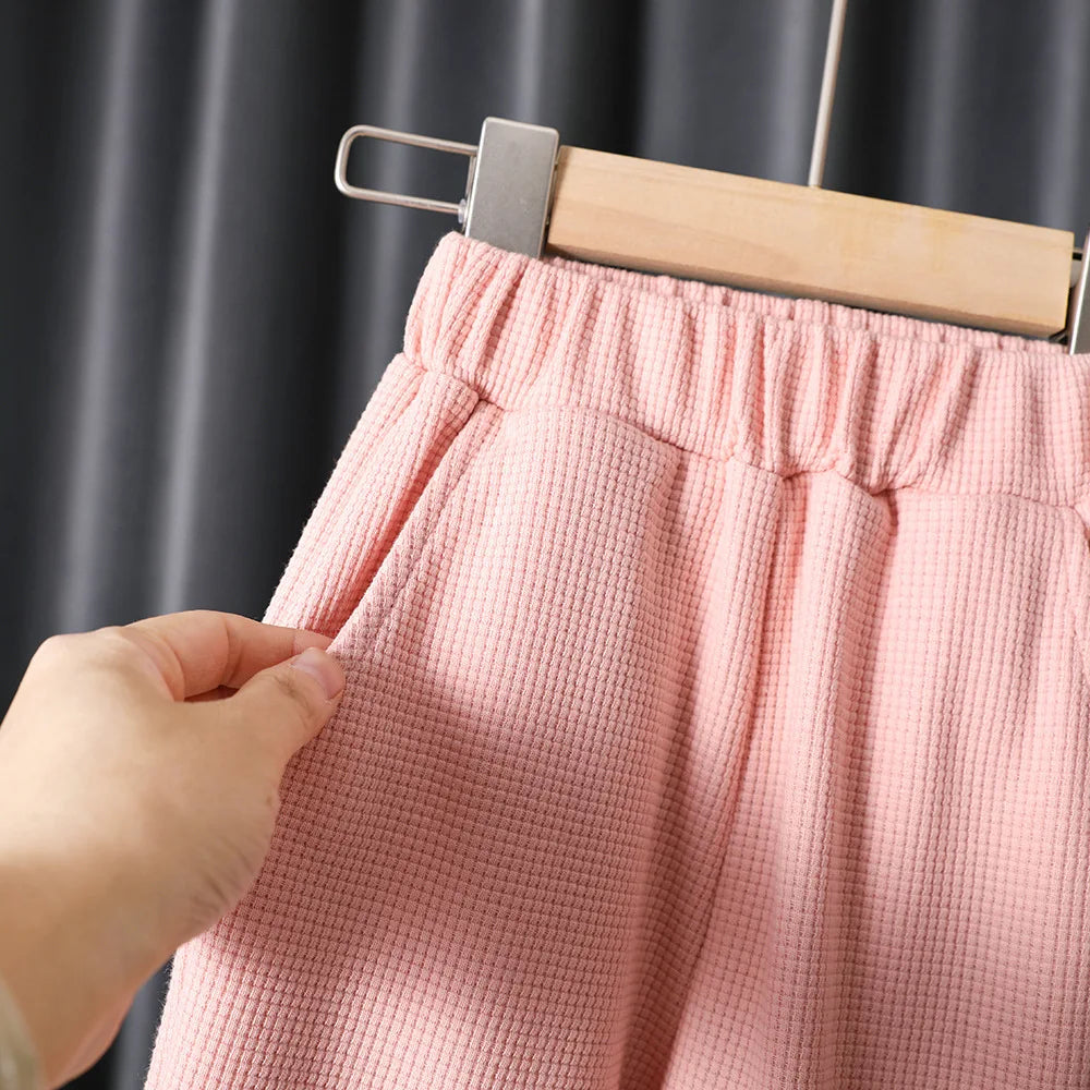 Spring Autumn Baby and Girls Cartoon Embossed Drawstring Sweatshirt+Sweatpant Kids 2PCS Tracksuit Child Outfit Jogger Set 1-9 Yr