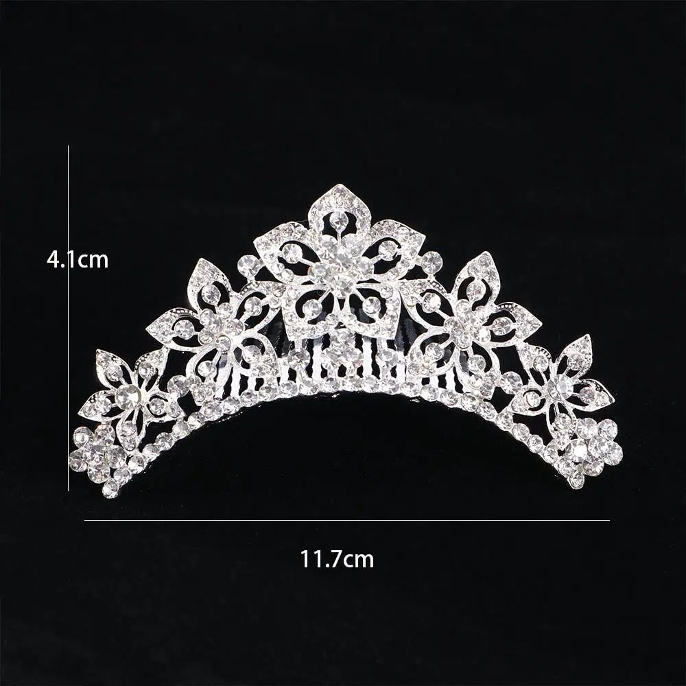 Bridal Stylish Tiara Shiny Crown Sweet Hair Comb Wedding  Jewelry Fashion Accessories Hair  Styling Accessories Headwear