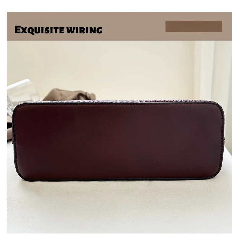 Pu Women's Shoulder Bag Stylish And Simple Solid Color Handbag Adjustable Shoulder Strap Waterproof Large Capacity Bucket Bag