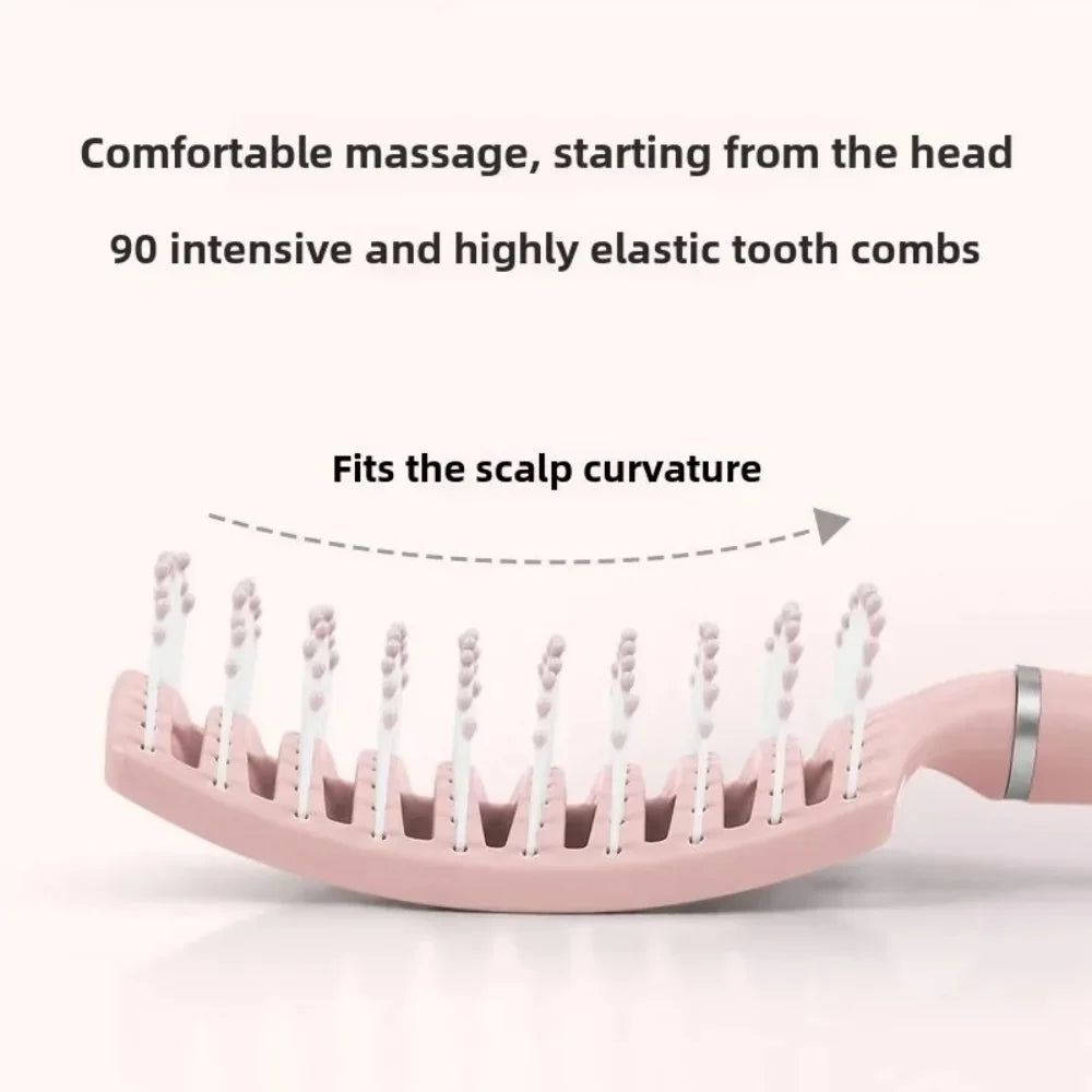 Hairdressing Wide Tooth Hair Comb Wet Curly Massage Brush Gentle Pink Hollow Scalp Massage Comb Barber Styling Hairdressing Tool