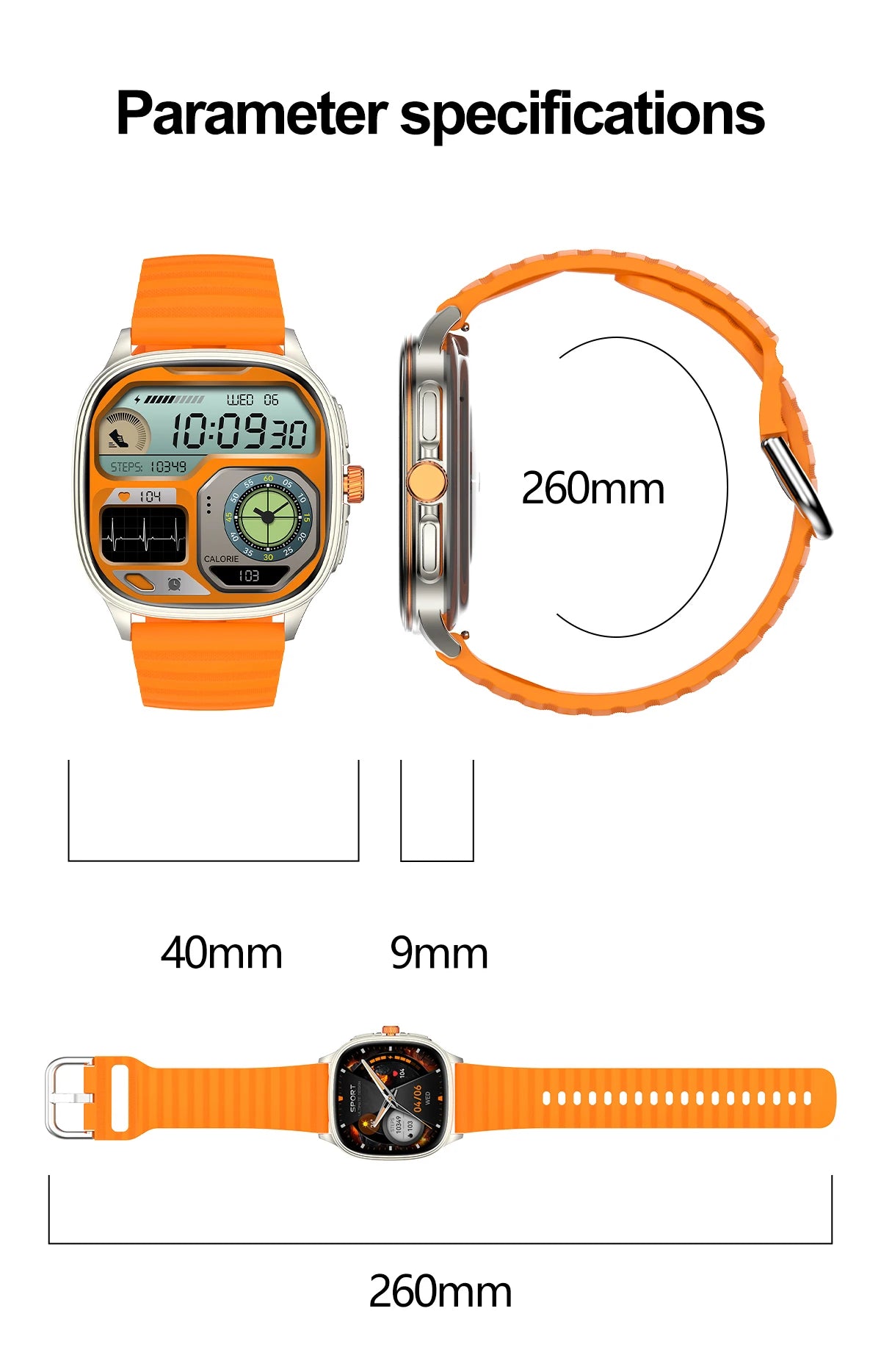 New Smart Watch 1.73" HD Screen NFC Voice Assistant Music Weather Sports Heart Rate High-precision Sensor Waterproof Smart Watch