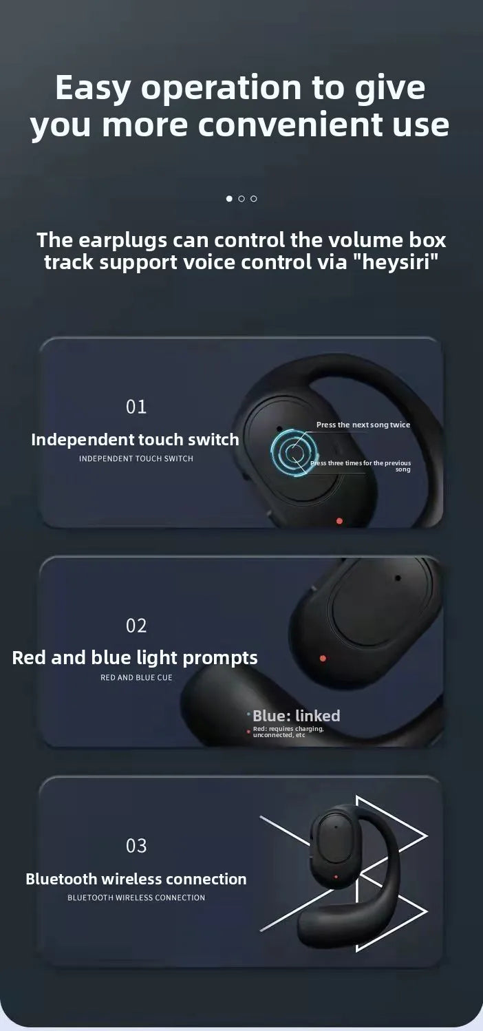 New Ear-hook Single Ear Buds Noise Cancelling Earphones for Running Comfortable Wireless Bluetooth Headset Dropshipping 2025