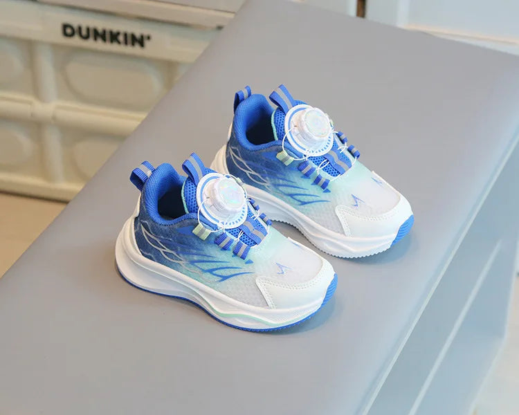 Tenis Child Shoe Casual Sneaker for Boy Kid Shoe for Girl Rotating Buttons Running Shoe for Girl Soft Sole Mesh Braeathable Shoe