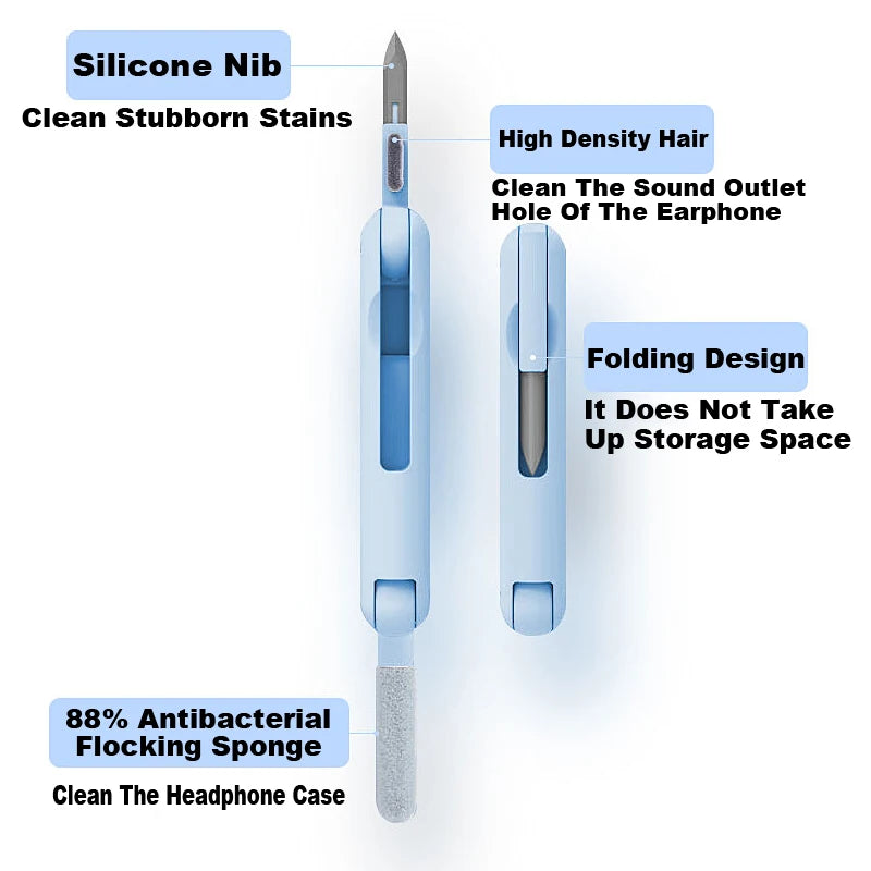 7-in-1 Keyboard Cleaning Kits Airpods Cleaner Headset Cleaner Pen Laptop Screen Cleaning Bluetooth Earphones Cleaning Kit