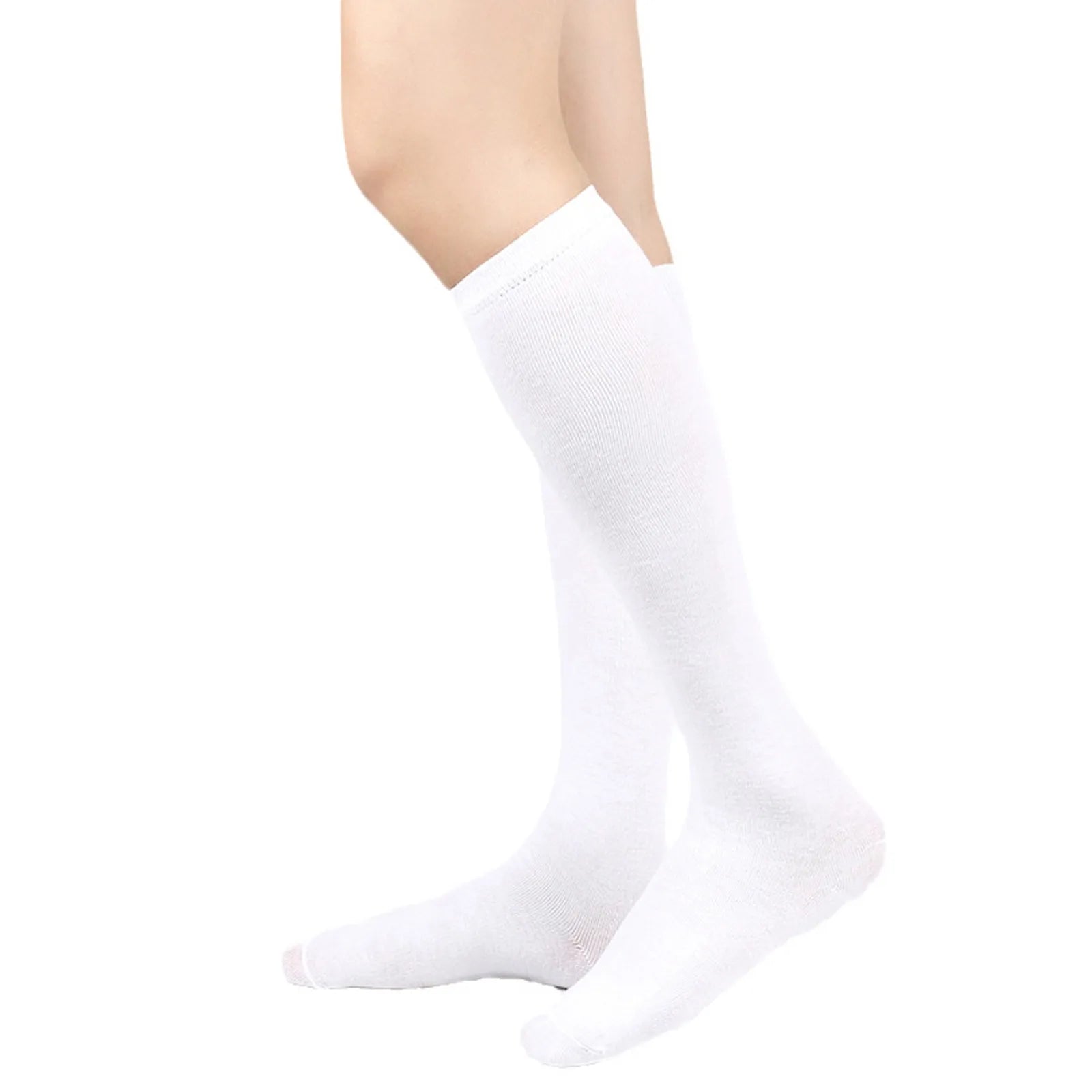 Solid knee length socks women's striped Lolita warm hip-hop sports socks  Harajuku socks JK white sock