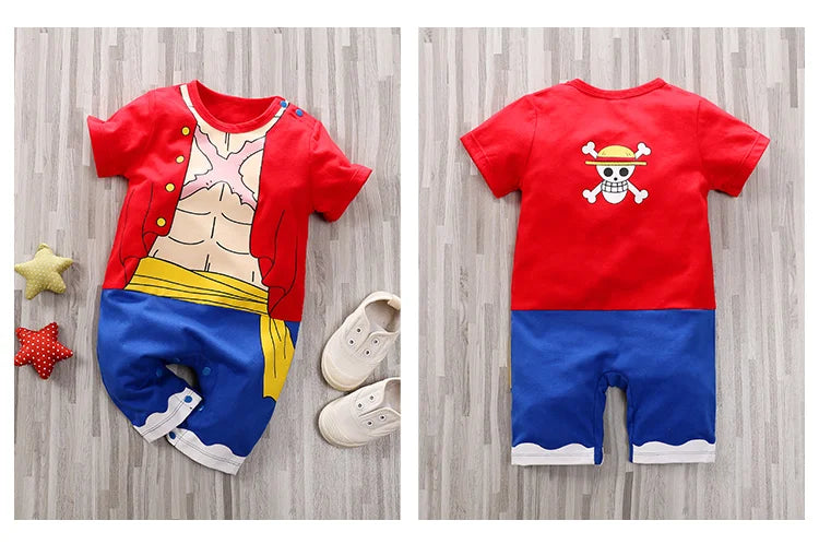Newborn Clothing Handsome Anime Role Play Cotton Comfortable Soft Boys And Girls 0-18 Summer Short Sleeved Baby Jumpsuit