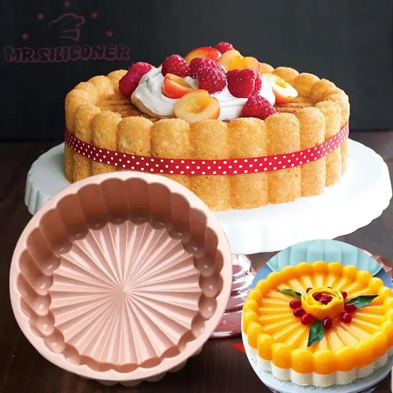 Silicone Sunflower Silhouette Cake Mold Round Diy Baking Molds Multi Purpose High Temperature Resistant Silicone Cake Mold Tools