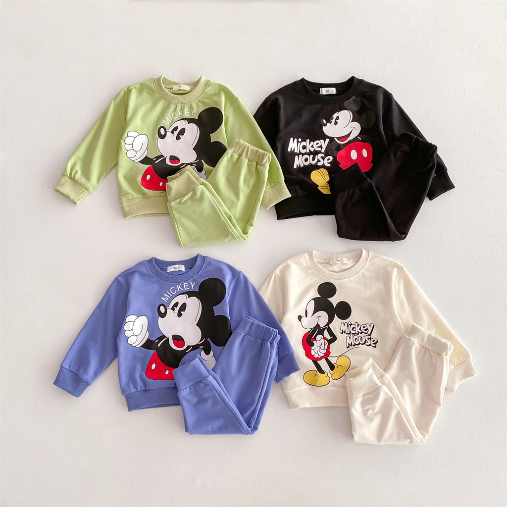 Cartoon Pattern Baby Girls And Boys Long Sleeve Suit Toddler Sweatshirts Outfits Spring Autumn Children's Clothes Tracksuits