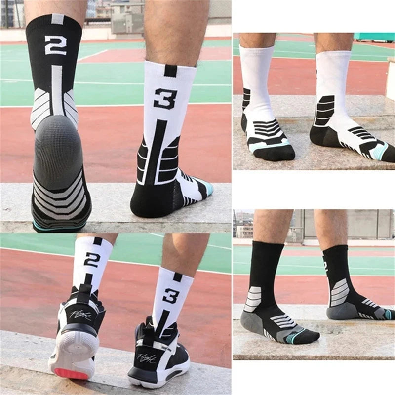 Sports Basketball Socks Professional 1pc Football Sock Men's Cycling Soccer Socks Running Sock Calcetines Customized Number 0-9