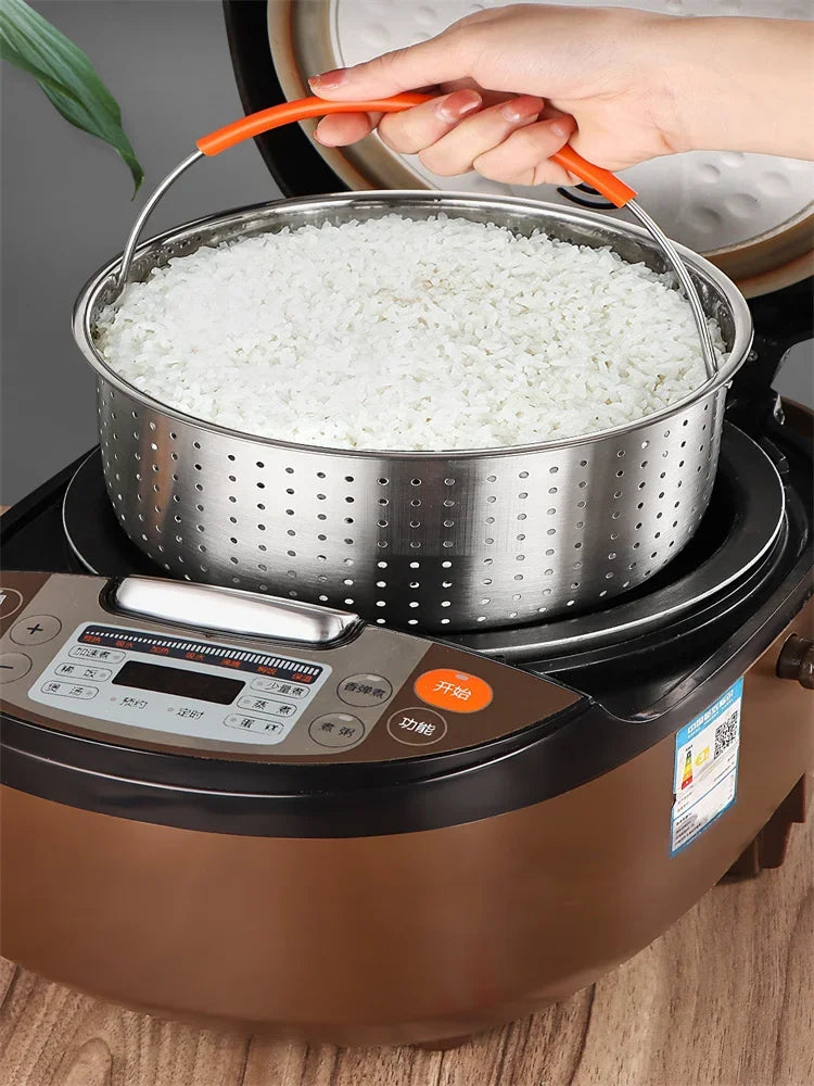 Stainless Steel 304 Steamer Basket With Silicone Feet for Pressure Cooker Accessories with Instant Pot Kitchen Food Strainer