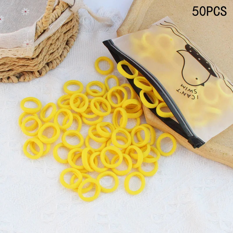 20/50Pcs/Set Girls Colorful Nylon Small Elastic Hair Bands Kids Cute Bow Hair Bands Ponytail Holder Headband Hair Accessories