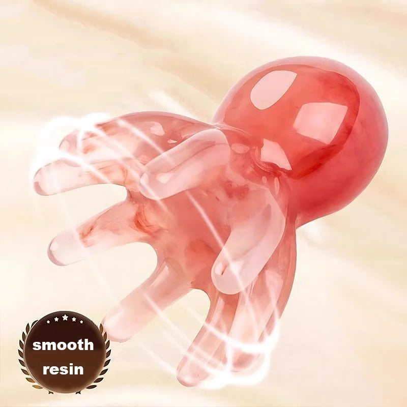 Octopus Massage Comb 8/14 Tooth Resin  Korean Hair Care Acupressure Stress Relief Anti-Hair Loss Portable Head Massager for Home