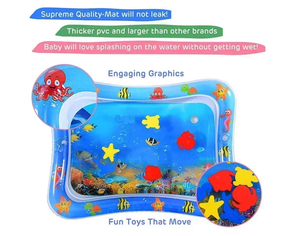 Baby Water Play Mat Inflatable Cushion PVC Infant Tummy Time Toddler Water Pad for Kids Early Education Developing Activity Toys