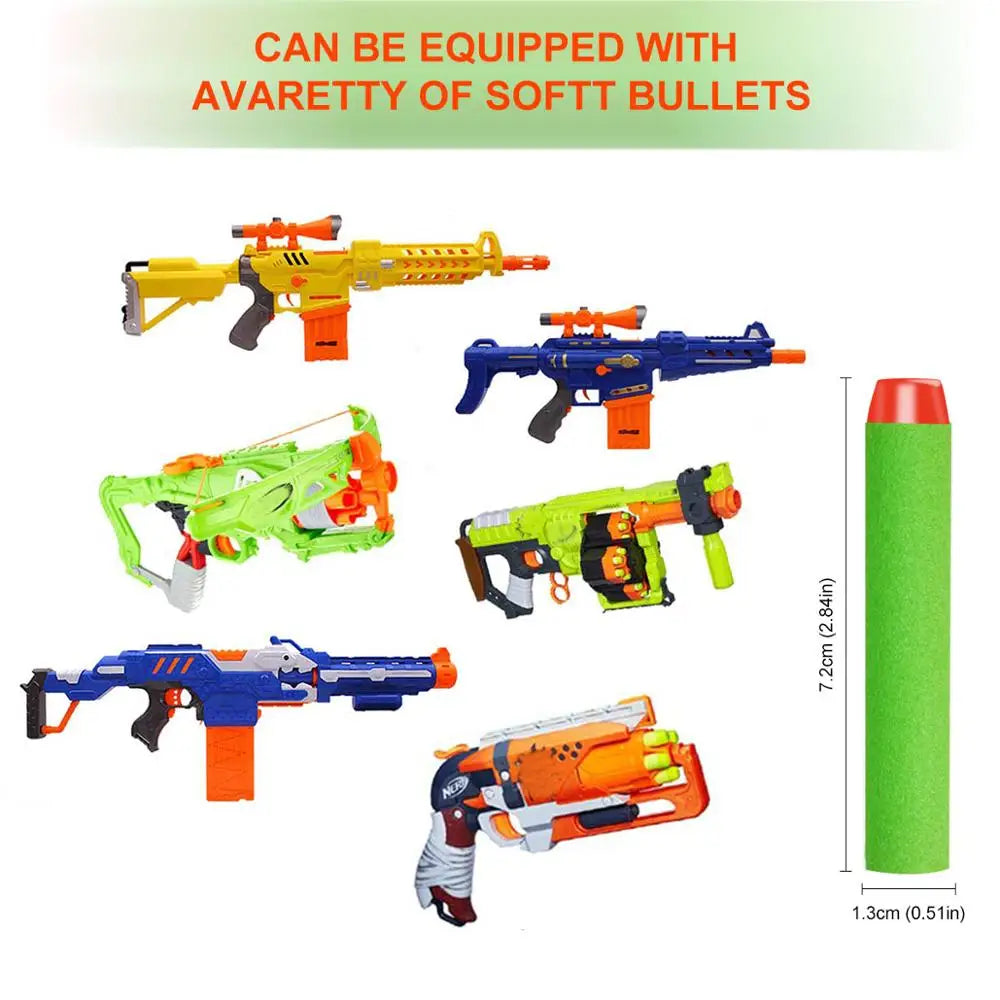 7.2cm 100pcs for Nerf Soft Bullets Darts Round Head Refill Sponge Darts Kids Children Toy Gun Bullets for NERF N-Strike Blasters