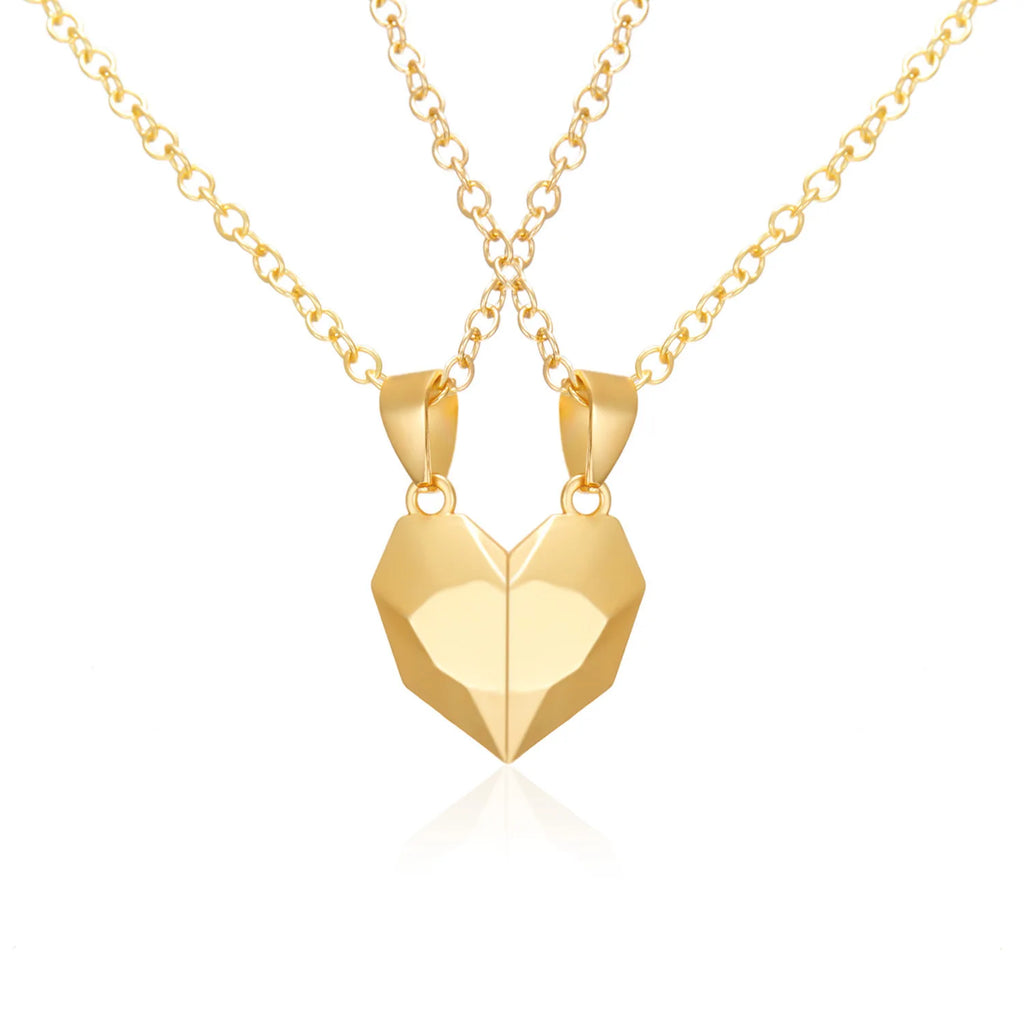 Good Simple Quality Couple Pendant Necklace Electrocardiogram,Magnetic Heart,Pendant Splicing Necklace Valentine's Day Gift