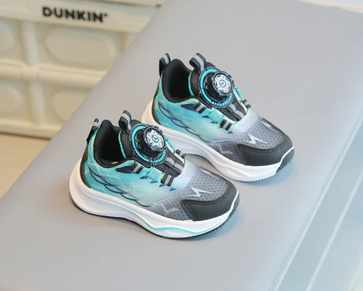 Tenis Child Shoe Casual Sneaker for Boy Kid Shoe for Girl Rotating Buttons Running Shoe for Girl Soft Sole Mesh Braeathable Shoe