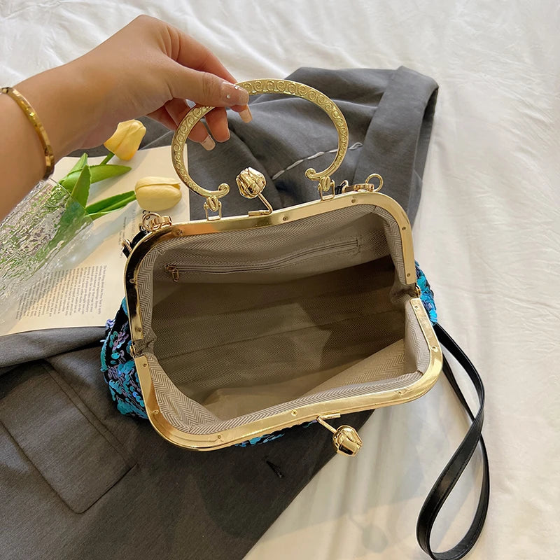 Fashion Paillette Evening Bag Women Glittering Clutch Purse Handbag Designer Luxury Wallets Party Female Shoulder Crossbody Bag