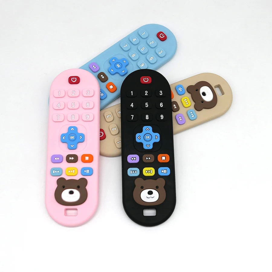 1/4pcs Children's teething remote control silicone material baby teething toys simulation remote control toys teething teether